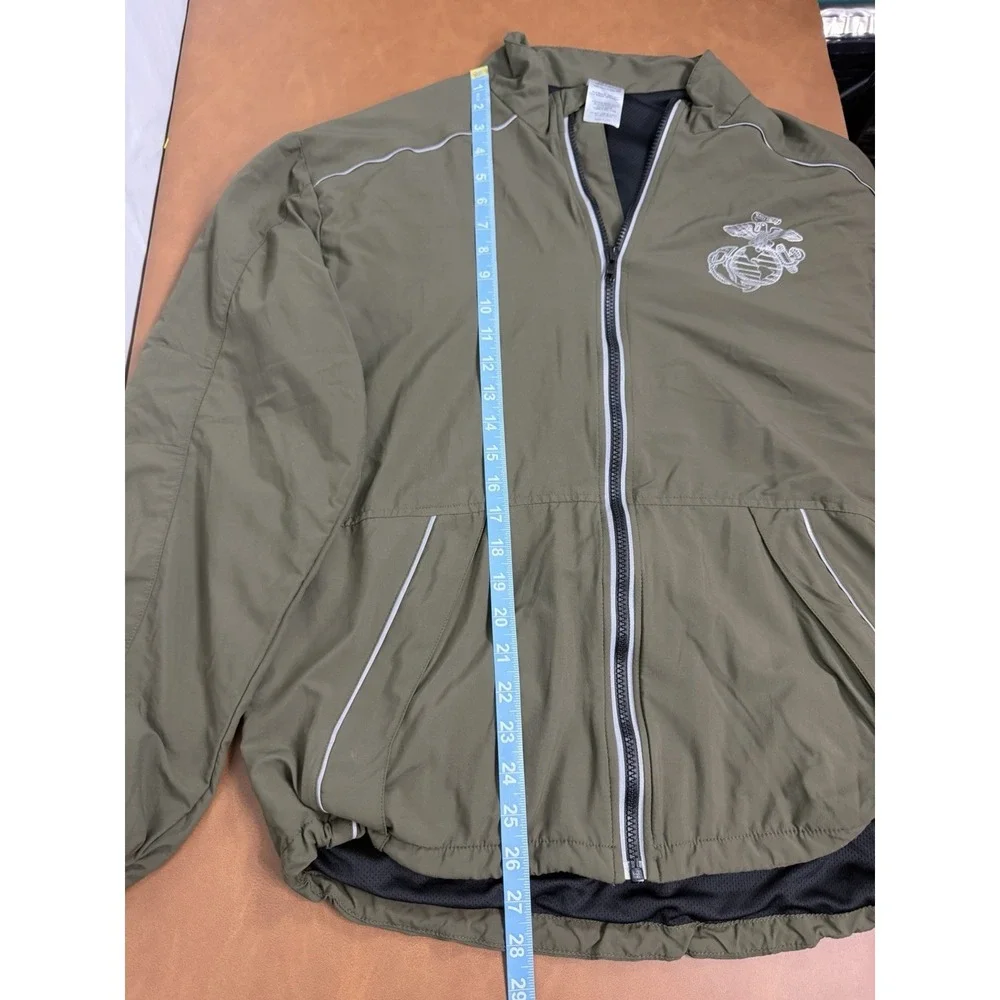 USMC Men's Marines Running Jacket Full Zip Reflective Coat Size Small Regular